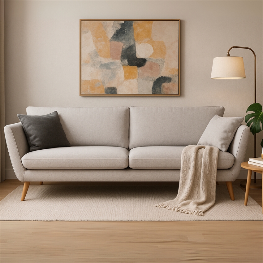 Nordly Egelykke   Personers Sofa Lysegrå Stof 194     82     91     Møbelsalg