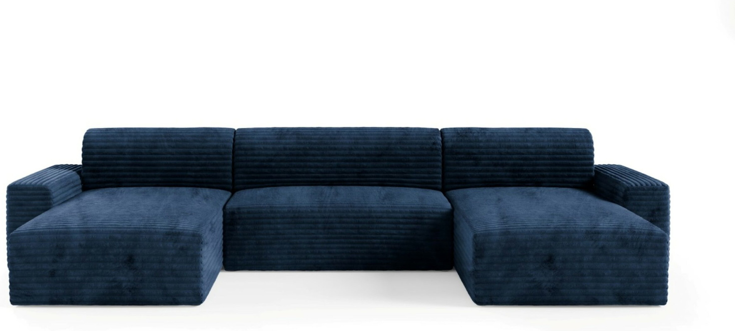 -sofa Maison Vellé Calira Tilia 77 Ribbet Stof  Sovefunktion 340x140    Opbevaring  300x185