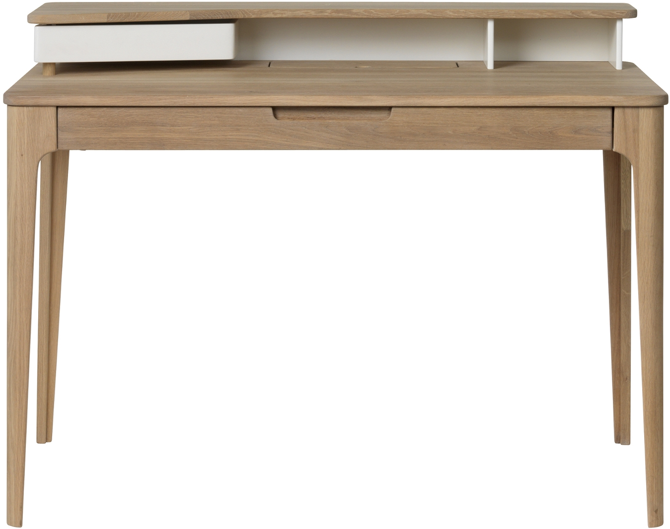 Skrivebord Nordique Design Amalfi 90x60   Natur Massiv   Med Skuffe   Sort Metalbase