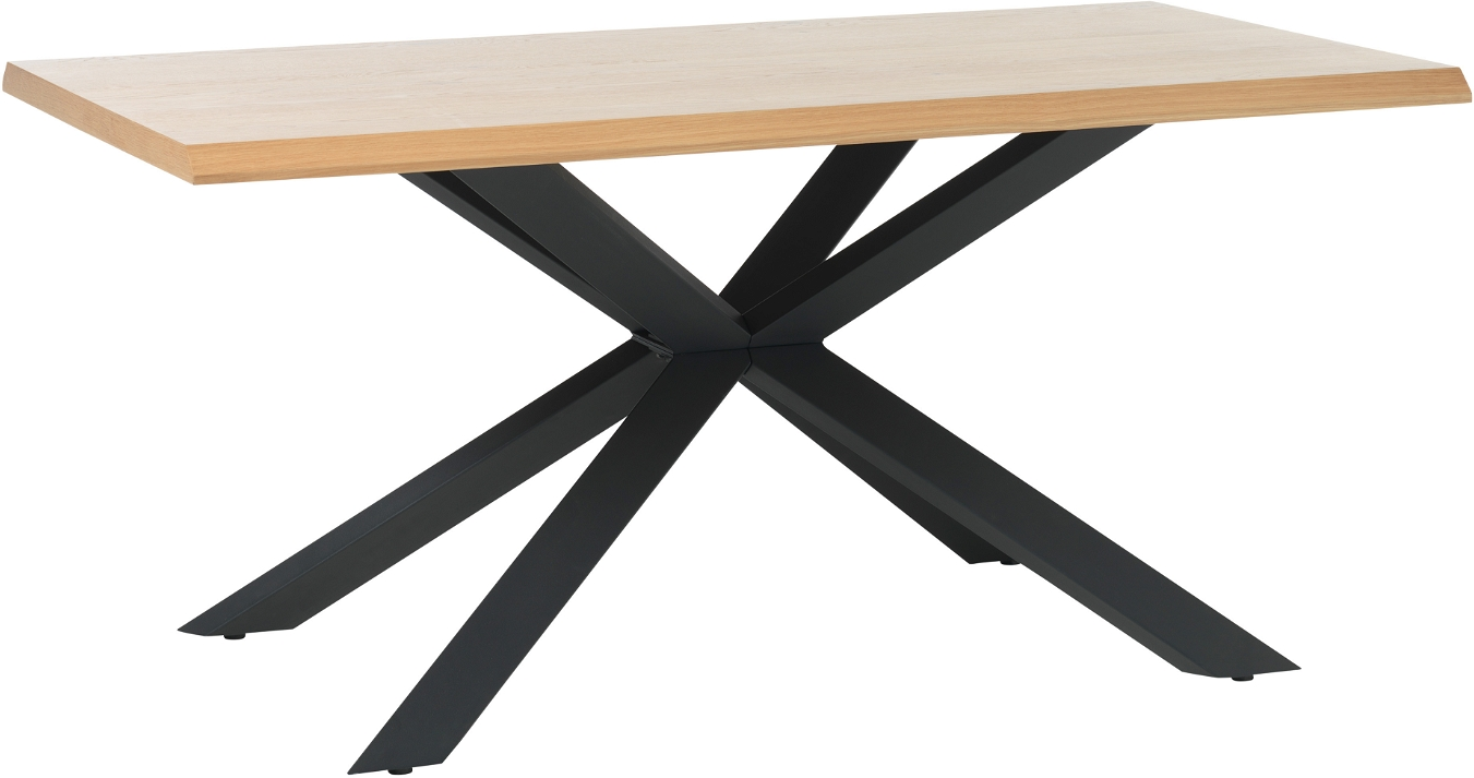 Spisebord Nordique Design Arno 160x90   Natur   Mdf Egefiner   Sort Metalstel