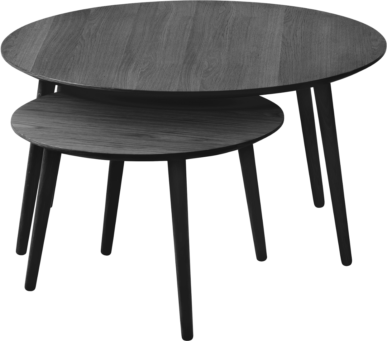 Sæt Med   Runde Sofaborde Nordique Design Adda Sort Egetræ