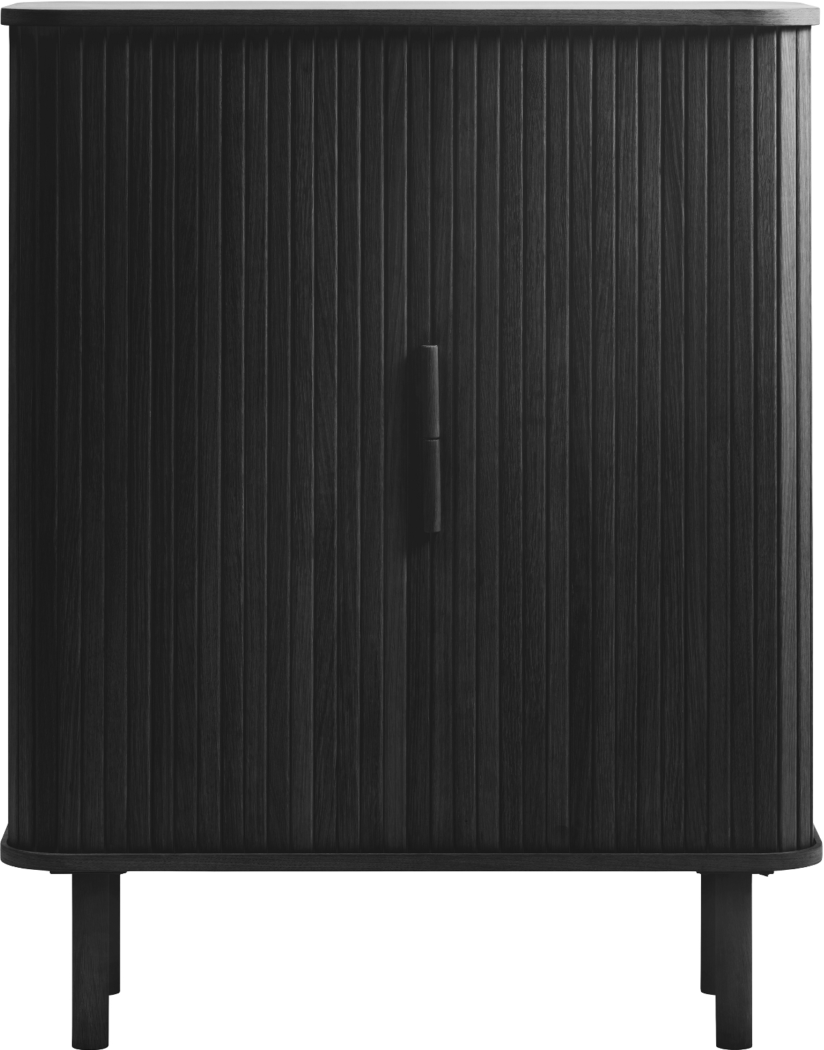 Højskab Nordique Design Cavo Sort   Mdf Med Egetræsfinér 113ã 40ã 90