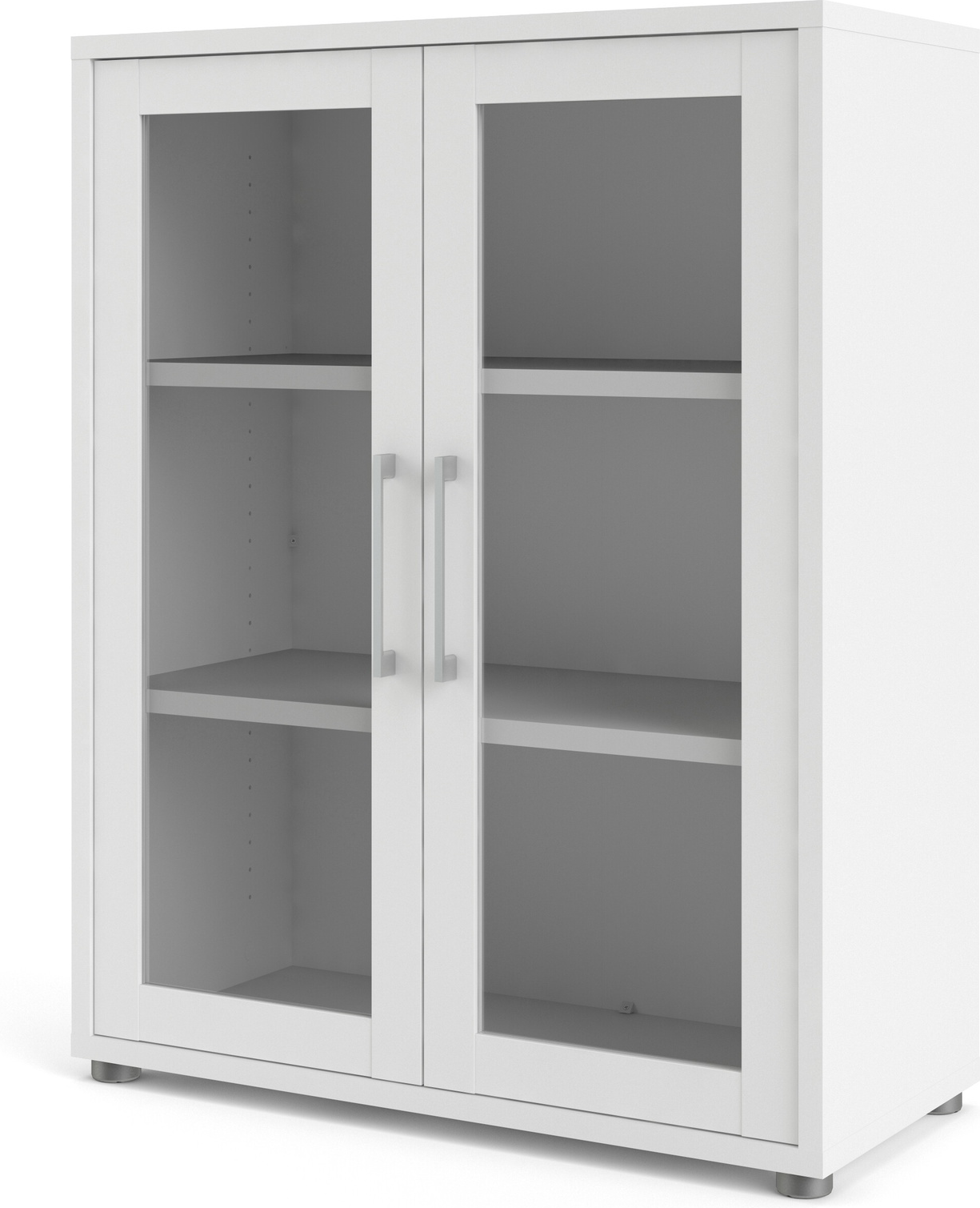 Bogreol Vesterholm Prima Med Glasdøre Hvid Spånplade Melamin H113xb89xd40