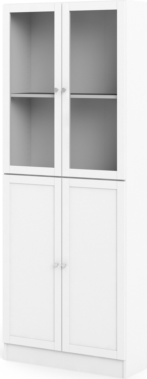 Bogreol Vesterholm Basic H203xb79xd28   Hvid Med Glasdøre   Låger