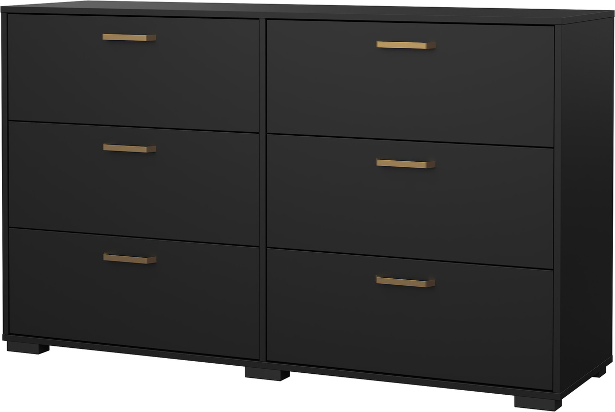 Dobbeltkommode Vesterholm Sofia Sort Foliefinish Skuffer Anti-vælte H82 7ã B138 7ã D39 Fsc