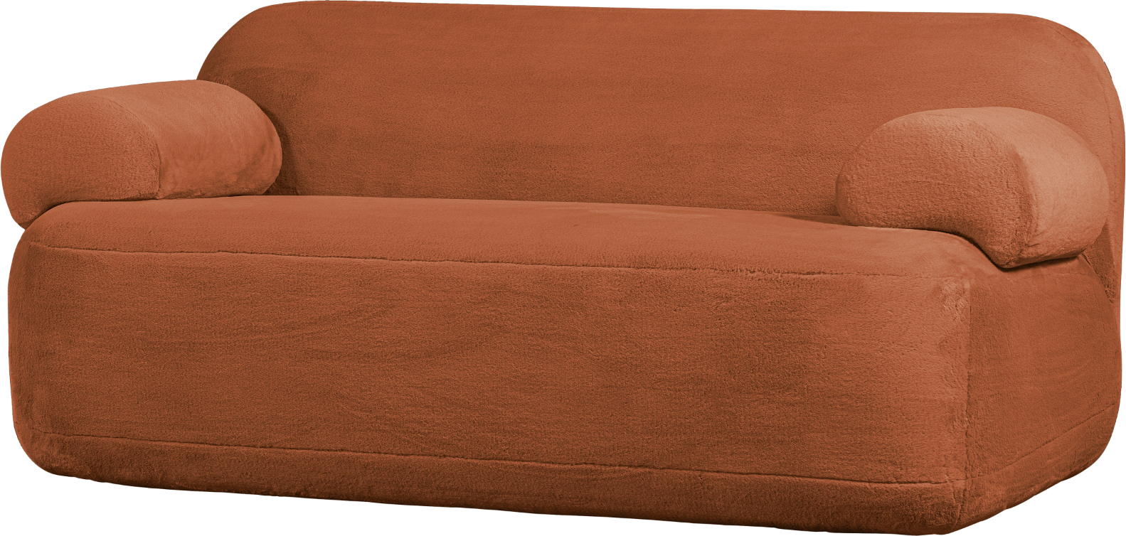 -personers Sofa Woood Jolie Rust Polyester H80xb183xd95