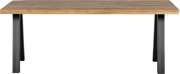 Spisebord Woood Tablo Plankebord   Mangotræ Natur Med Sort  -ben 180x90x75