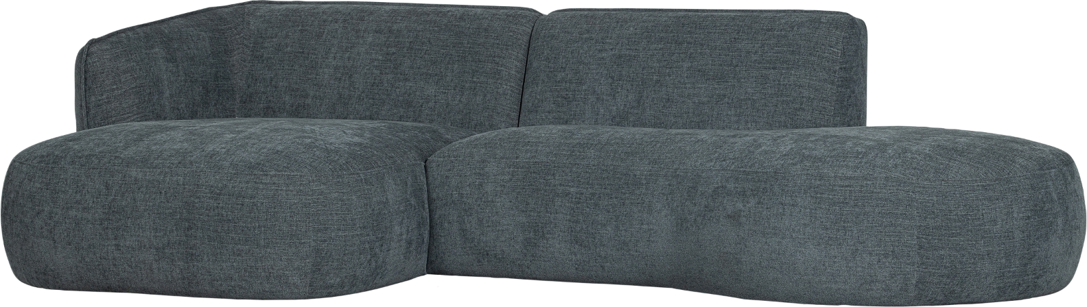 Venstrevendt Hjørnesofa Woood Polly i Blå-grøn Polyester