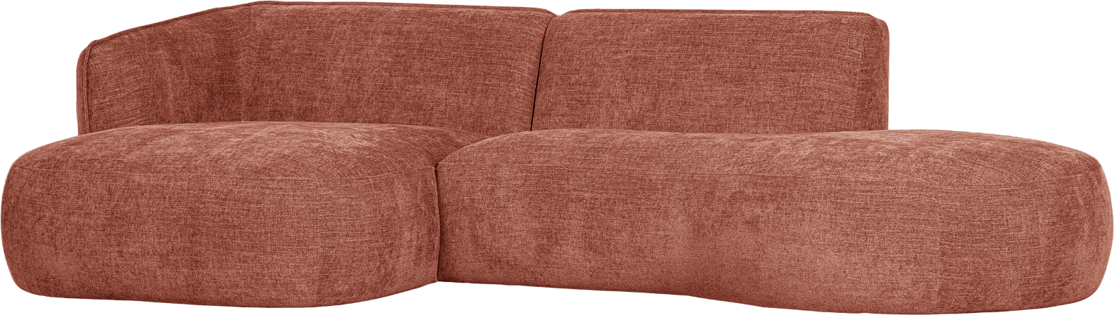 Venstrevendt Hjørnesofa Woood Polly i Rosa Polyester