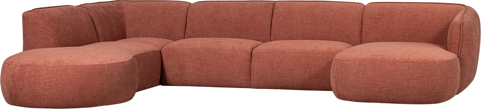 Venstrevendt Hjørnesofa Woood Polly i Lyserød Polyester