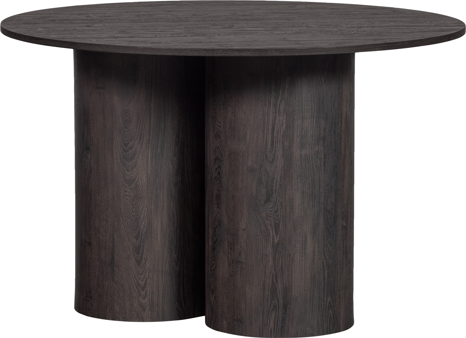 Rundt Spisebord Woood Collection Oona ø120   H75   Mørkebrun Mdf Synlig Træstruktur Til   Personer