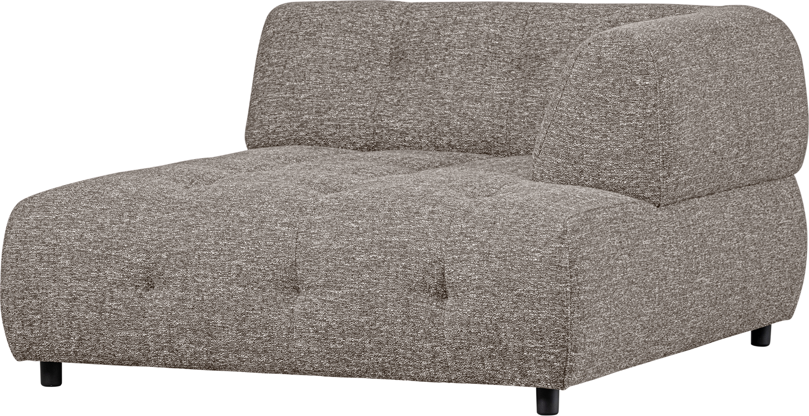 Modulær Sofa Woood Louis     Chaiselong Højre Grov Melange Kaffe 122x140x73