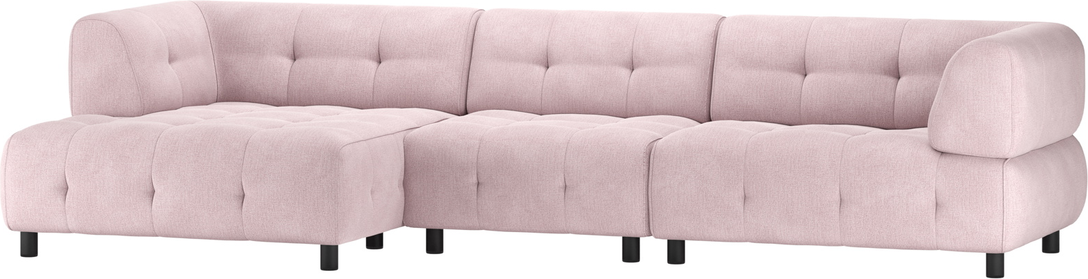 Venstrevendt Lyserød Chaiselong Sofa fra Woood 334 cm