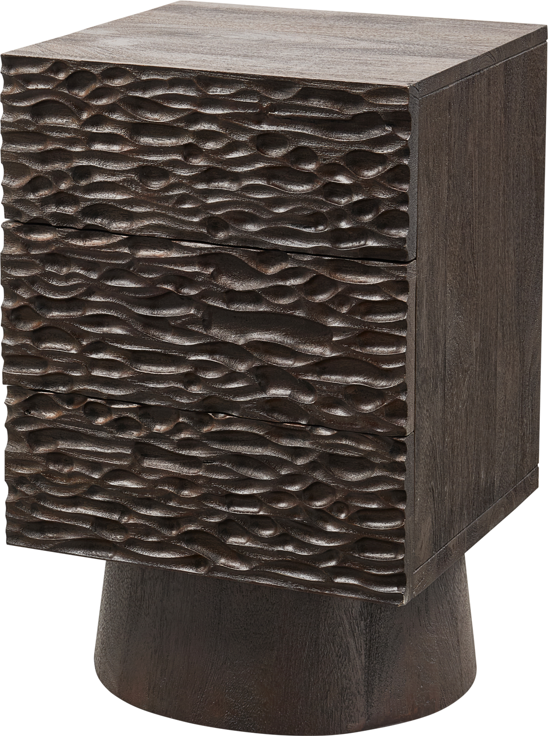 Natbord Sengebord Woood Collection   Mangotræ Med Valnødfinish    Skuffer  Brun  66ã 40ã 37