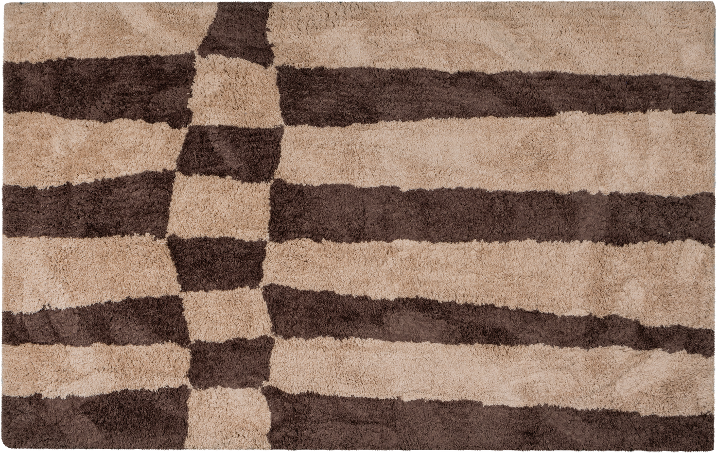 Gulvtæppe Woood Collection 200x300    Stort Tæppe   Natur Brun  Polyester Forside   Bomuld Bagside