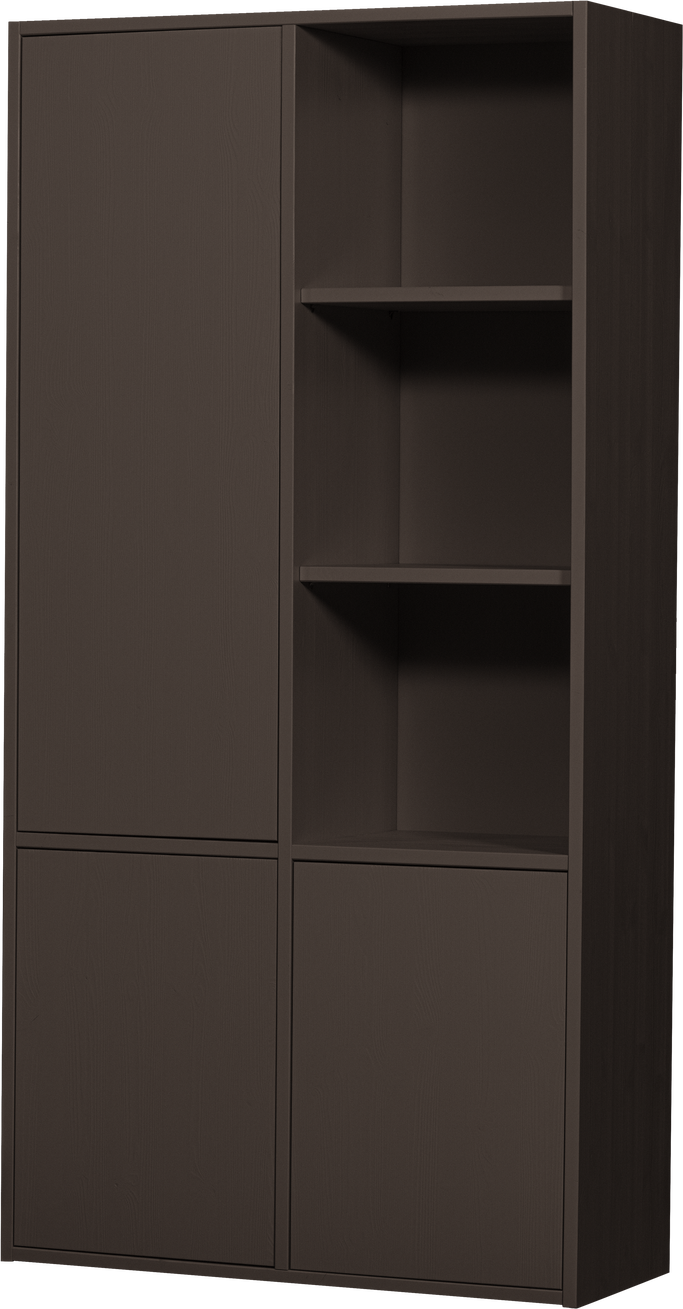 Højskab Woood Collection Fyrretræ Midtbrun  åbne Hylder   Grebsfri Push- -open  Fsc  H200ã B100ã D40