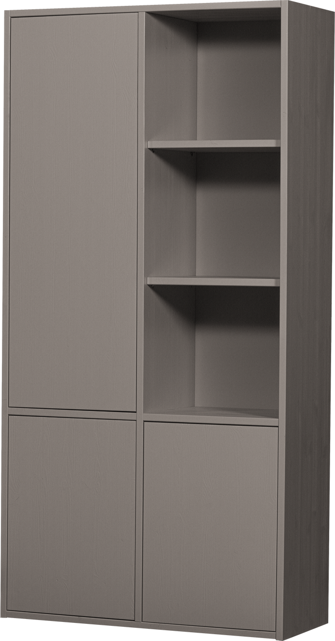 Højskab Woood Collection   Fsc-certificeret Fyrretræ  Grå  Push- -open H200   B100   D40
