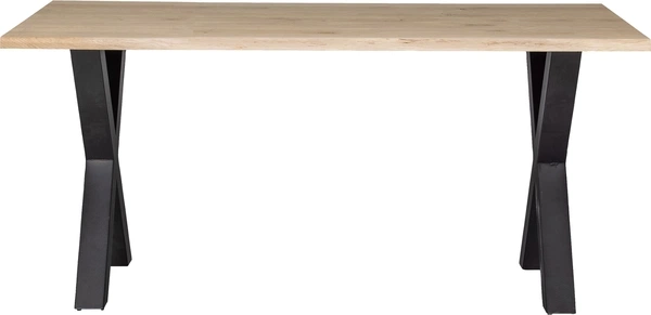 Spisebord Massivt Plankebord Woood Tablo   160x90x75   Egetræ Natur Med Alkmaar Krydsben