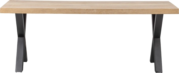 Spisebord Woood Tablo   Plankebord   Mangotræ Med Kalkvasket Finish   Krydsben  Natur  L180ã D90ã H75