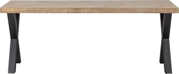 Spisebord Woood Tablo Plankebord   Mangotræ Med Sildebensmønster Kalkvasket Finish 180ã 90   Natur Matsort Krydsben