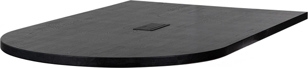 Slutbordplade Woood Tablo Lungo Rund Med Strømstik Usb 210x120     Fsc-certificeret Sort Ask