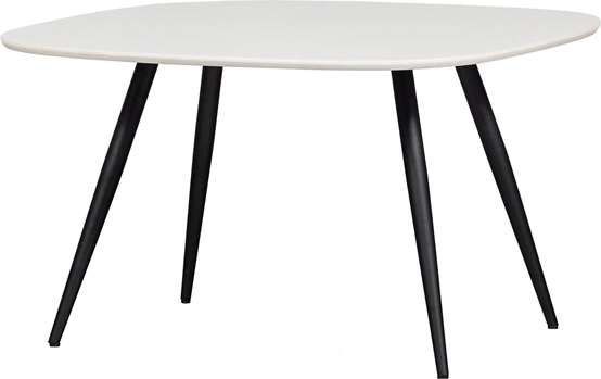 Rundt Spisebord Tablo Woood ø130 Fsc-  Mat Hvid Bordplade  Mat Sort Metalben