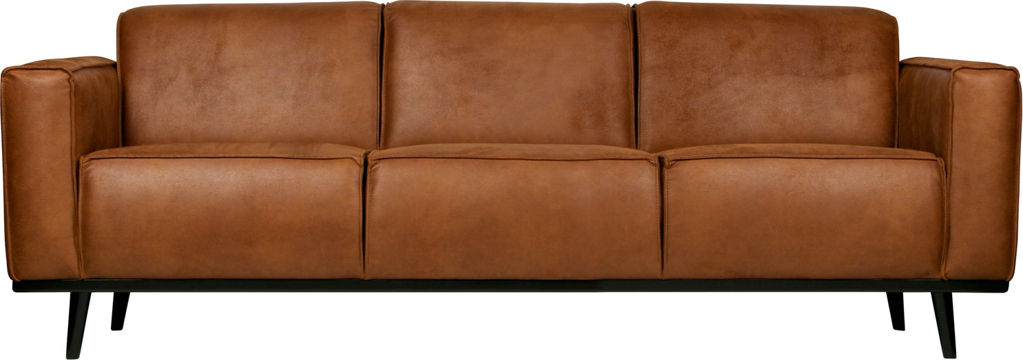 -personers Sofa Woood Statement Cognac Læderlook 230