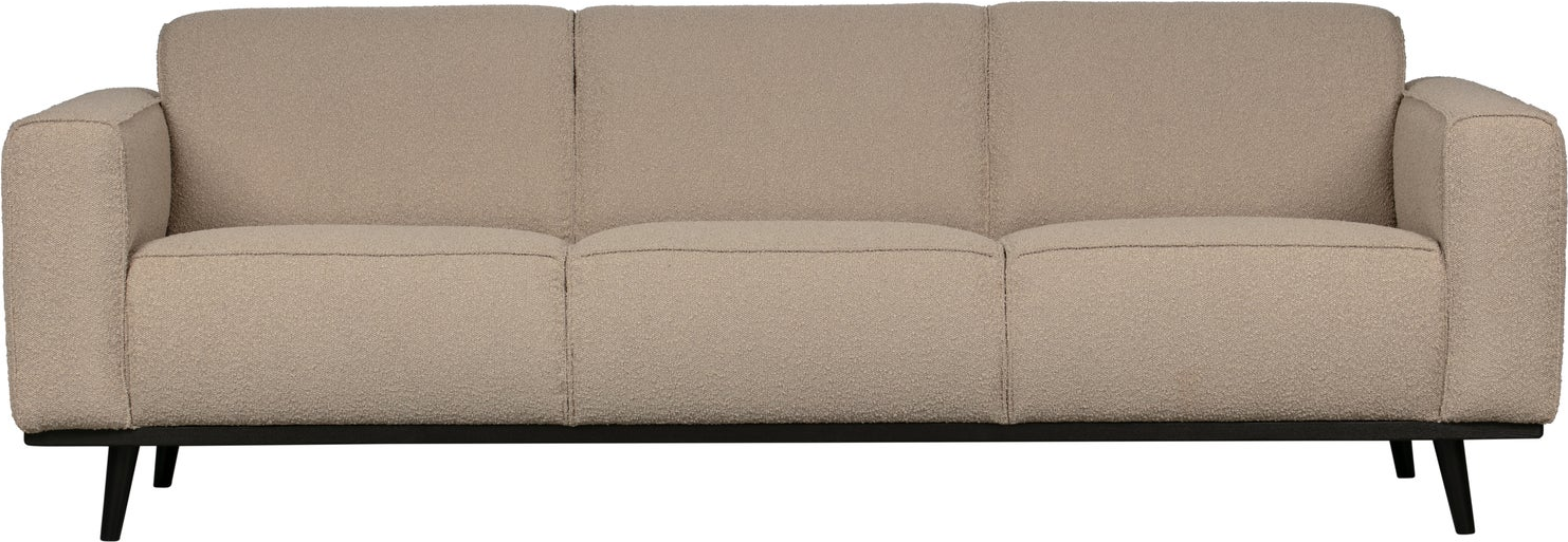 -personers Sofa Woood Statement Beige Bouclé 230x93 Bonell-fjedre Høj Siddekomfort