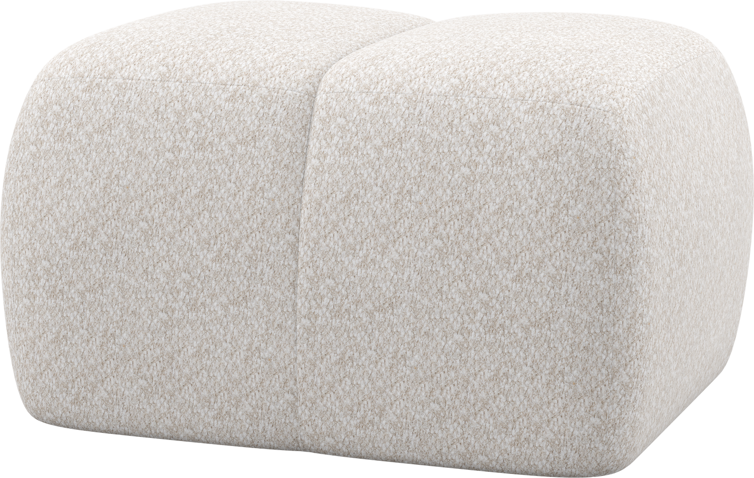 Puf Woood Mojo  Chenille Ecru   Blød Siddepuf   Fodskammel  Fleksibelt Modul