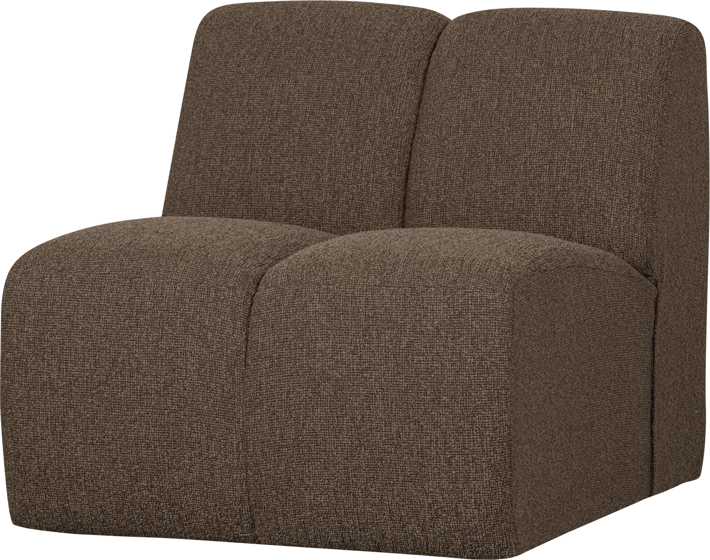 Modulsofa Midtermodul Woood Mojo  Brun Melange Bouclé  100  Polyester  Martindale 100 000  84x97