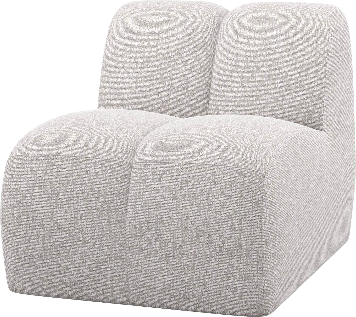 Modulsofa Midtermodul Woood Mojo Bouclé Ecru Melange 74x84x97   100  Polyester Fast Struktur Slidstærk