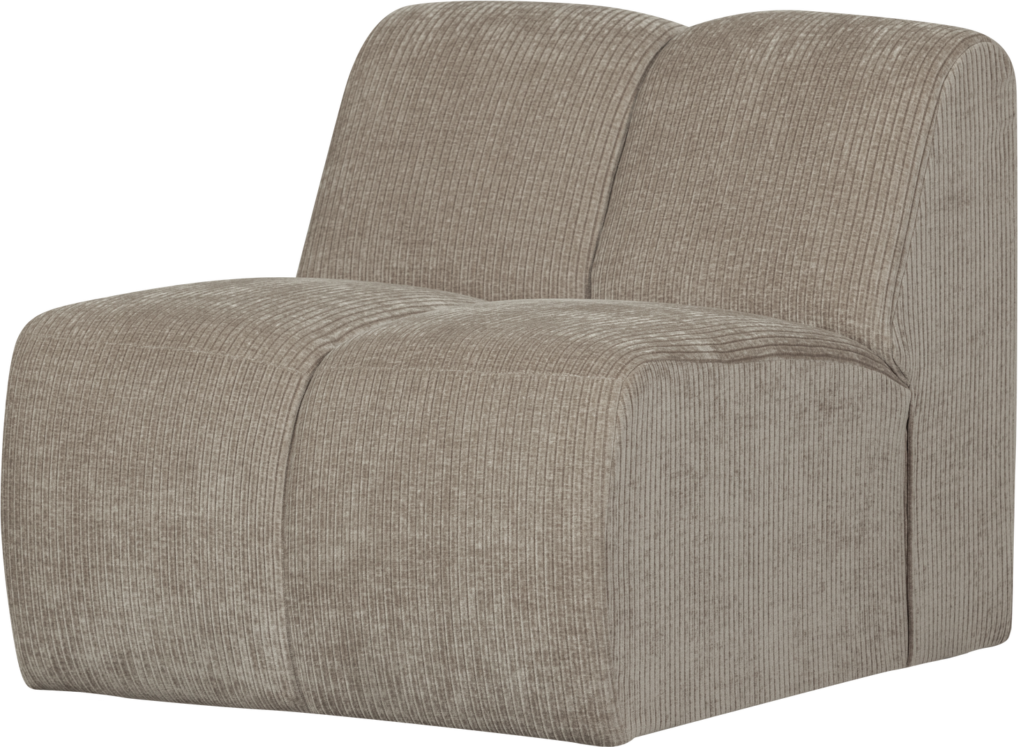 Modulsofa Woood Mojo Midtermodul  Mørk Sand Ribstof 100  Polyester  Fløjlsagtigt Udtryk