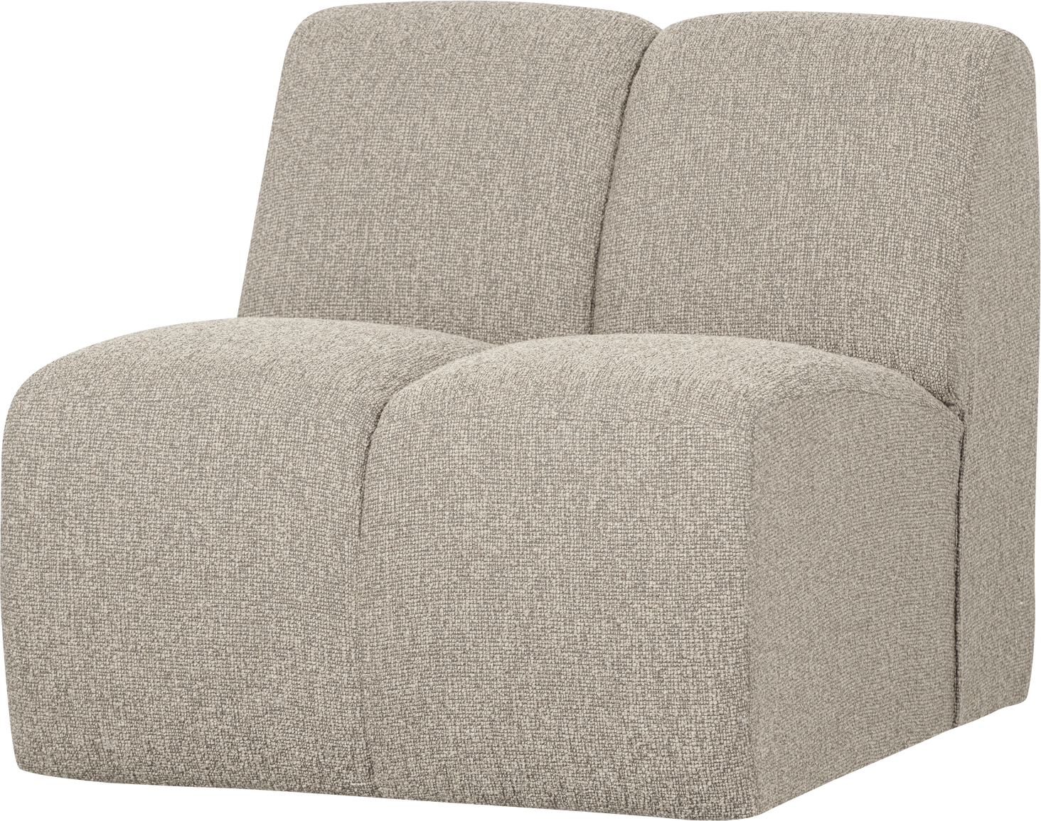 Modulsofa Woood Mojo Midtermodul  Bouclé Beige Melange  B84    100  Polyester