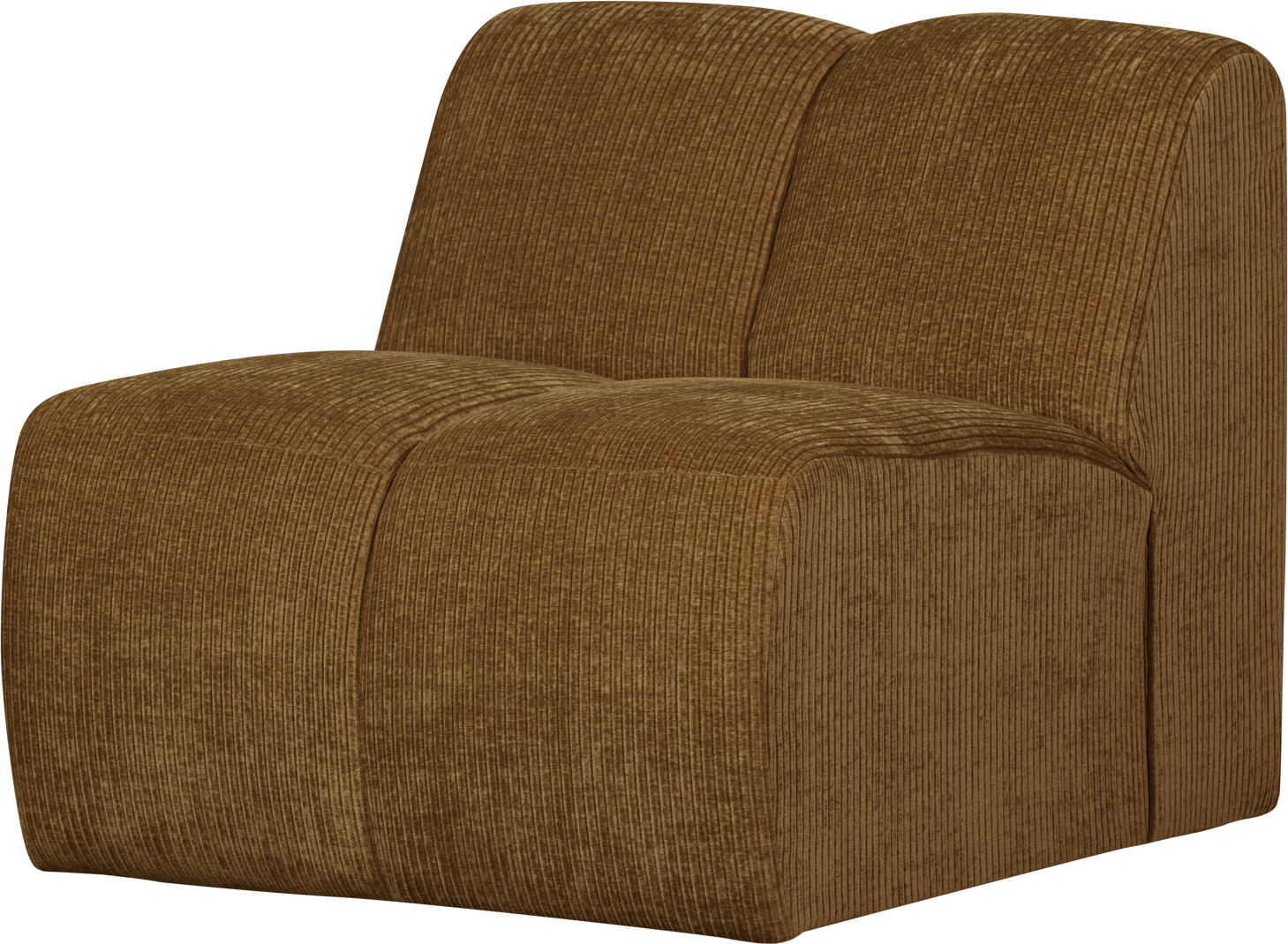 Modulsofa Woood Mojo Midtermodul Honninggul Ribstof Fløjlsagtig Jacquardvævet 100  Polyester