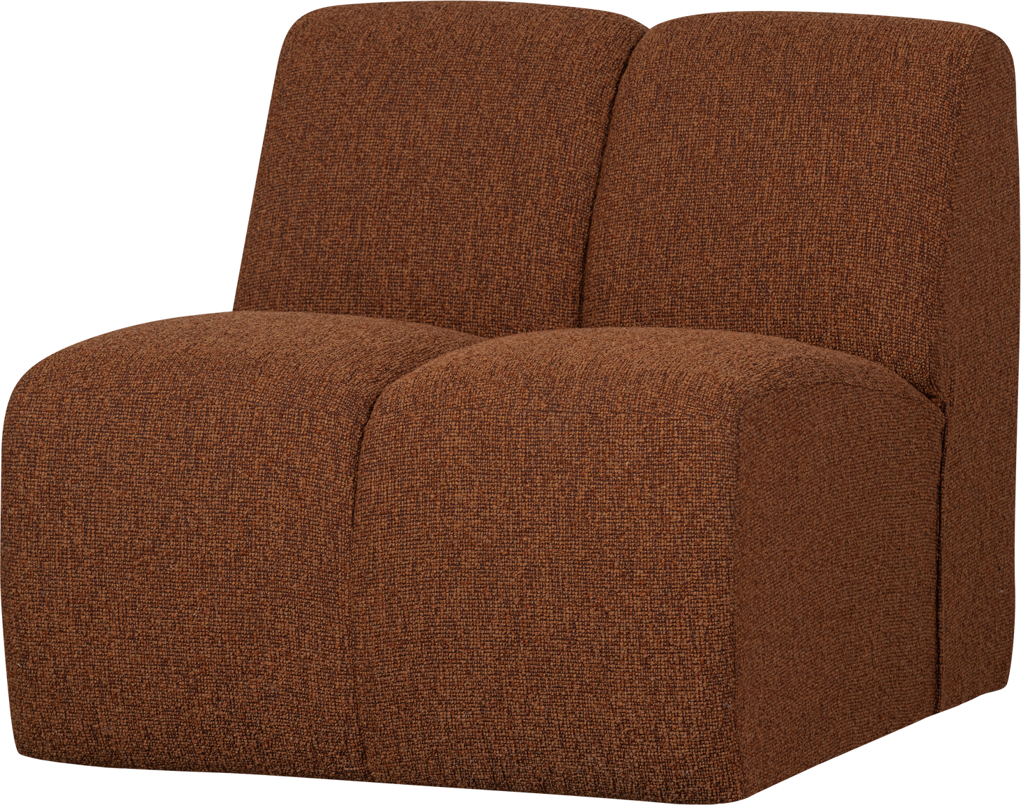 Modulsofa Woood Mojo Midtermodul  Rustbrun Melange Bouclé 100  Polyester  Fast   Slidstærk