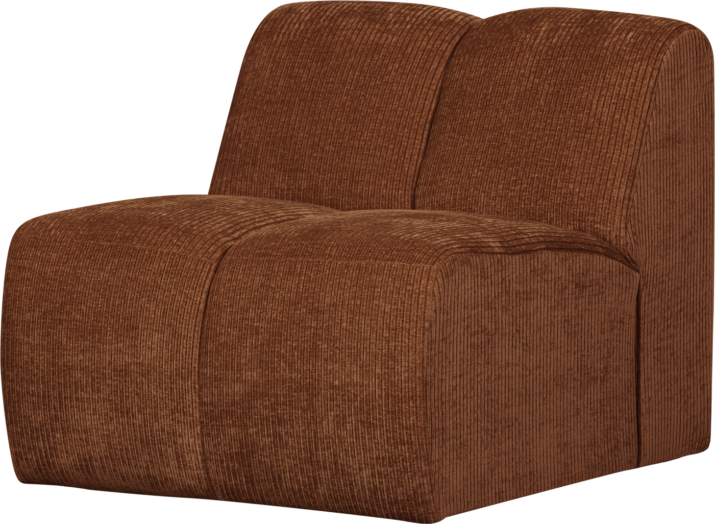 Modulsofa Woood Mojo Midtermodul   Sofaelement Rustbrun Ribstof  Blød Jacquard B84xd97