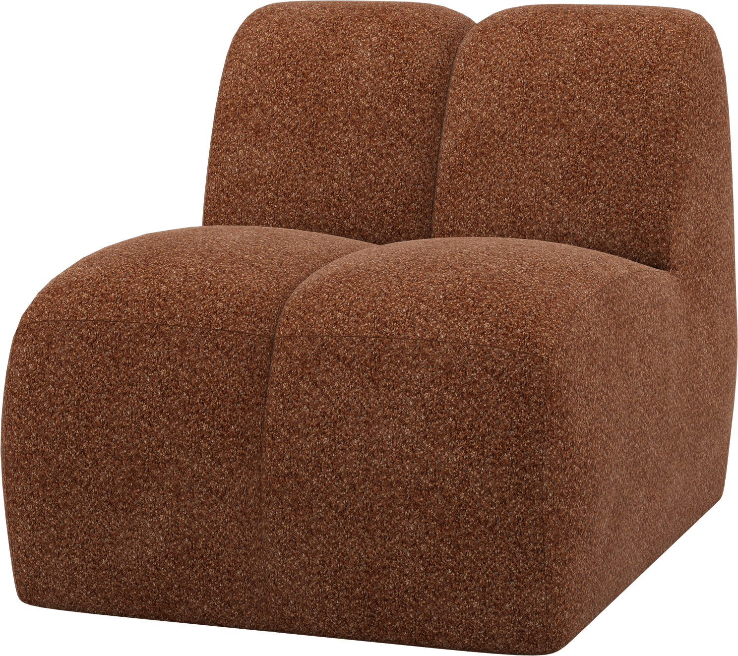 Modulsofa Woood Mojo Midtermodul Rustbrun Chenillestof 100  Polyester   Rummelig Enkeltplads