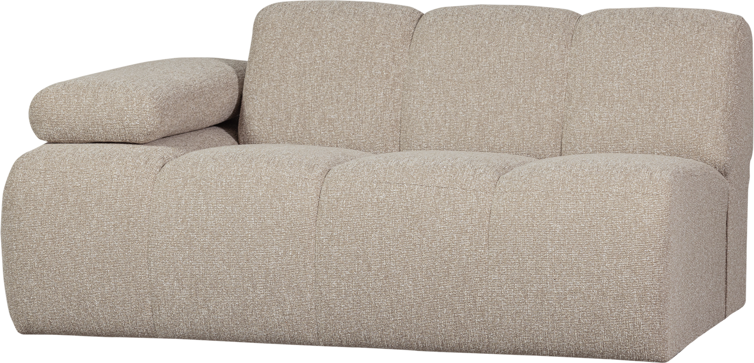 Modulsofa Woood Mojo    -personers Element  Bouclé Beige Melange  Venstre Armlæn  Martindale 100 000