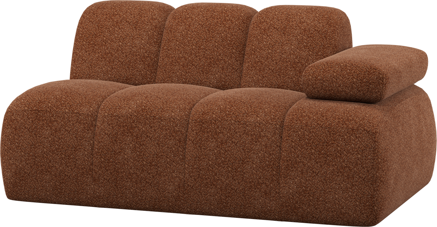 -sæders Modulsofa Woood Mojo  Højre Armlæn  Rustbrun Valley   Chenille  Slidstærk  Blød