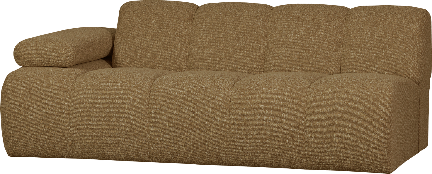 Modulsofa Woood Mojo  -personers Sofamodul Venstrevendt Armlæn Bouclé 100  Polyester Gul Brun Melange 204x97