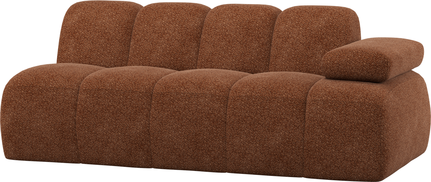 -personers Sofa Woood Mojo Rustbrun Chenille Modulsofa  Armlæn Højre  H74ã B204ã D97