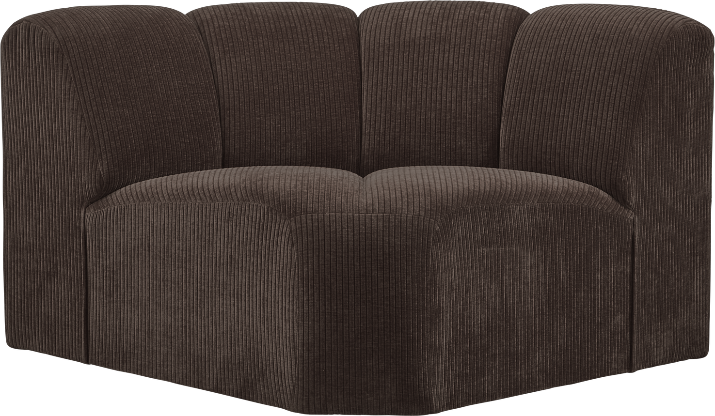 Hjørnemodul Til Modulsofa Woood Mojo  Brun Ribstof 110x110