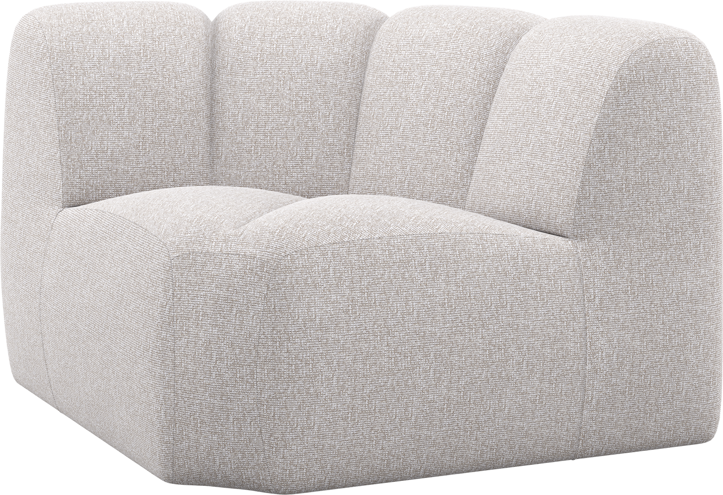 Hjørneelement Til Modulsofa Woood Mojo Bouclé 100  Polyester Ecru Melange 110x110