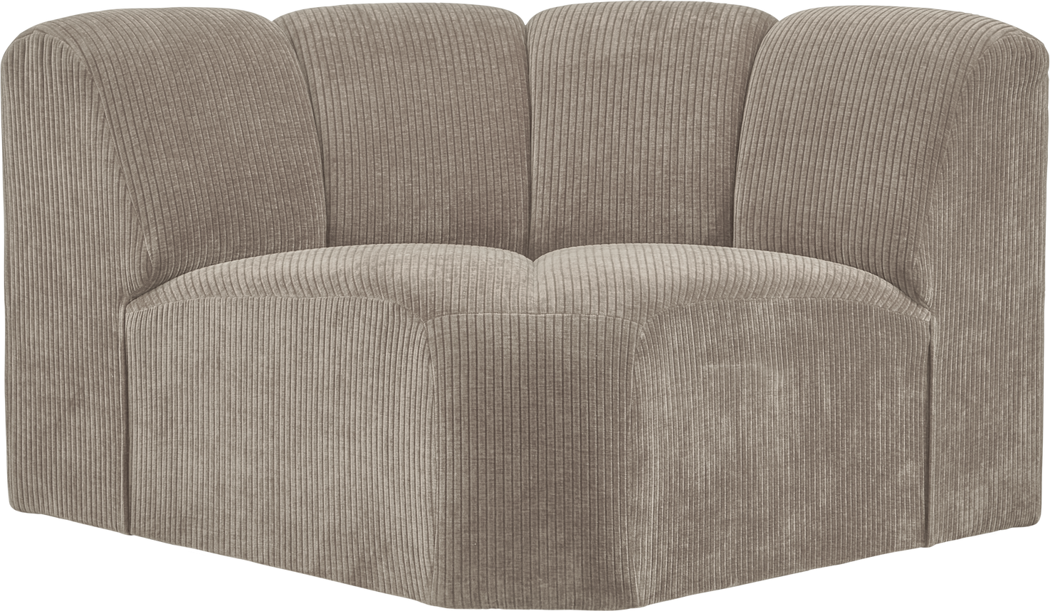 Modulsofa Woood Mojo Hjørnemodul  Ribstof 100  Polyester  Mørk Sand  110x110