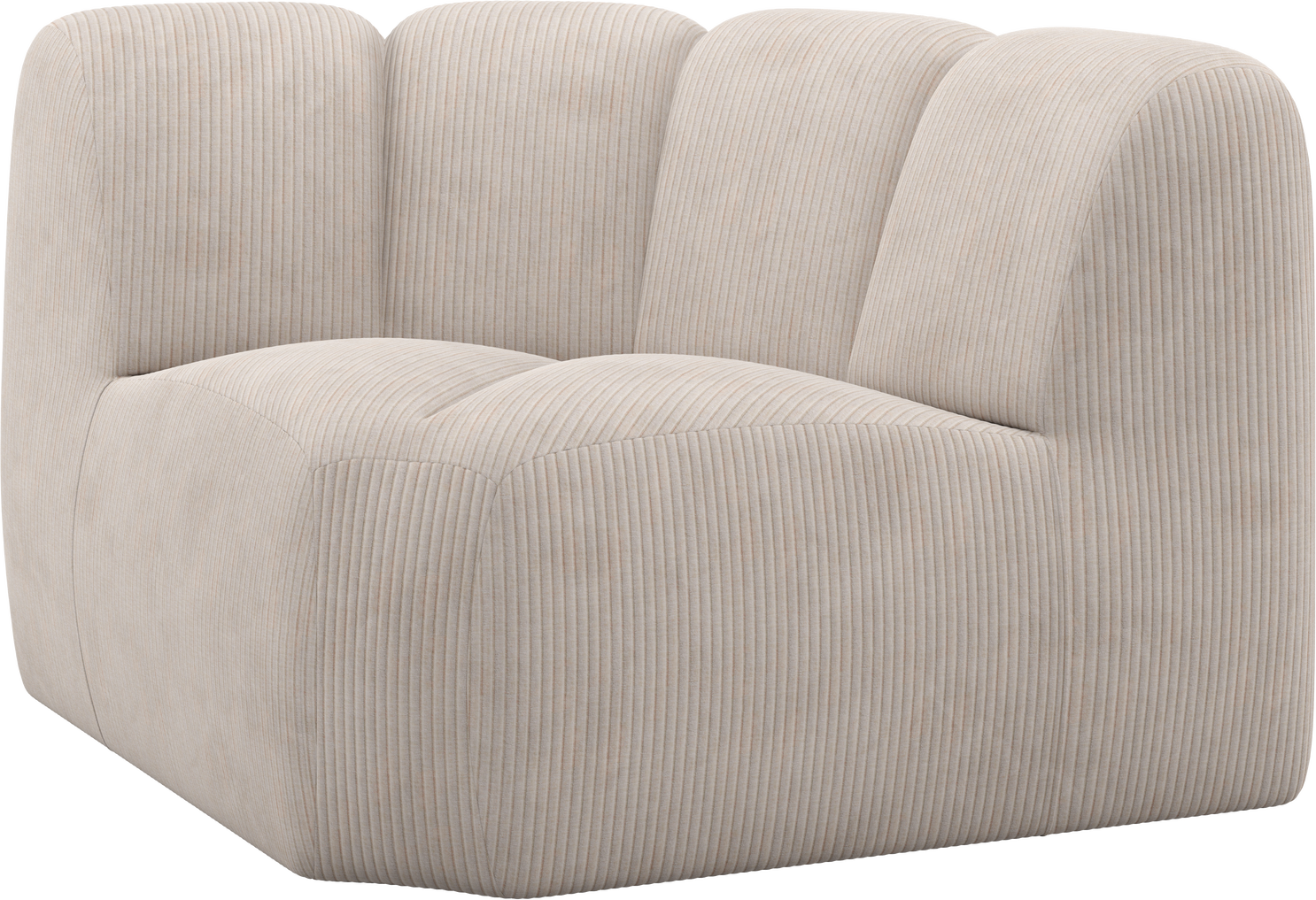 Modulsofa Woood Mojo Hjørnemodul 110x110   Ecru Jacquardvævet Remy Ribstof