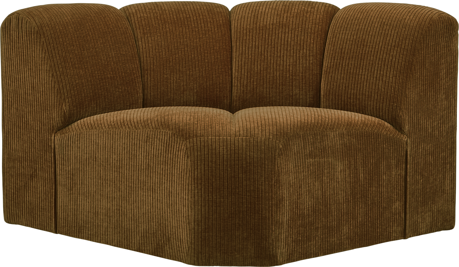 Modulsofa Woood Mojo Hjørnemodul Honninggul Ribstof Fløjlsagtig 110x110