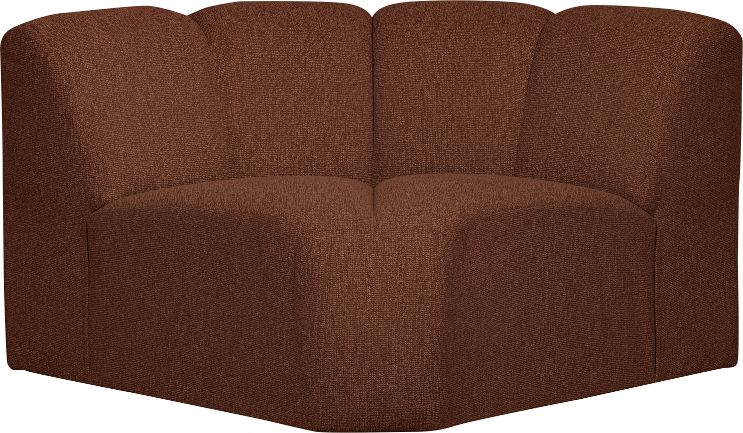 Modulsofa Hjørnemodul Woood Mojo Bouclé Rustbrun Melange 100  Polyester  Fast   Formstabil  Velegnet Til Intensivt Boligbrug