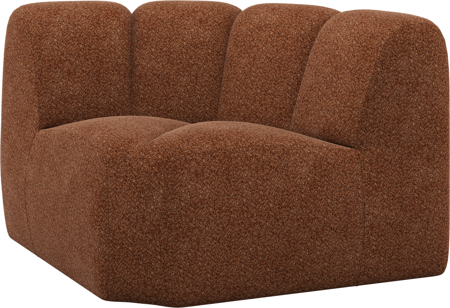 Modulsofa Hjørnemodul Woood Mojo Rustbrun Chenille  100  Polyester  Blød Voluminøs Struktur  Intensivt Brug