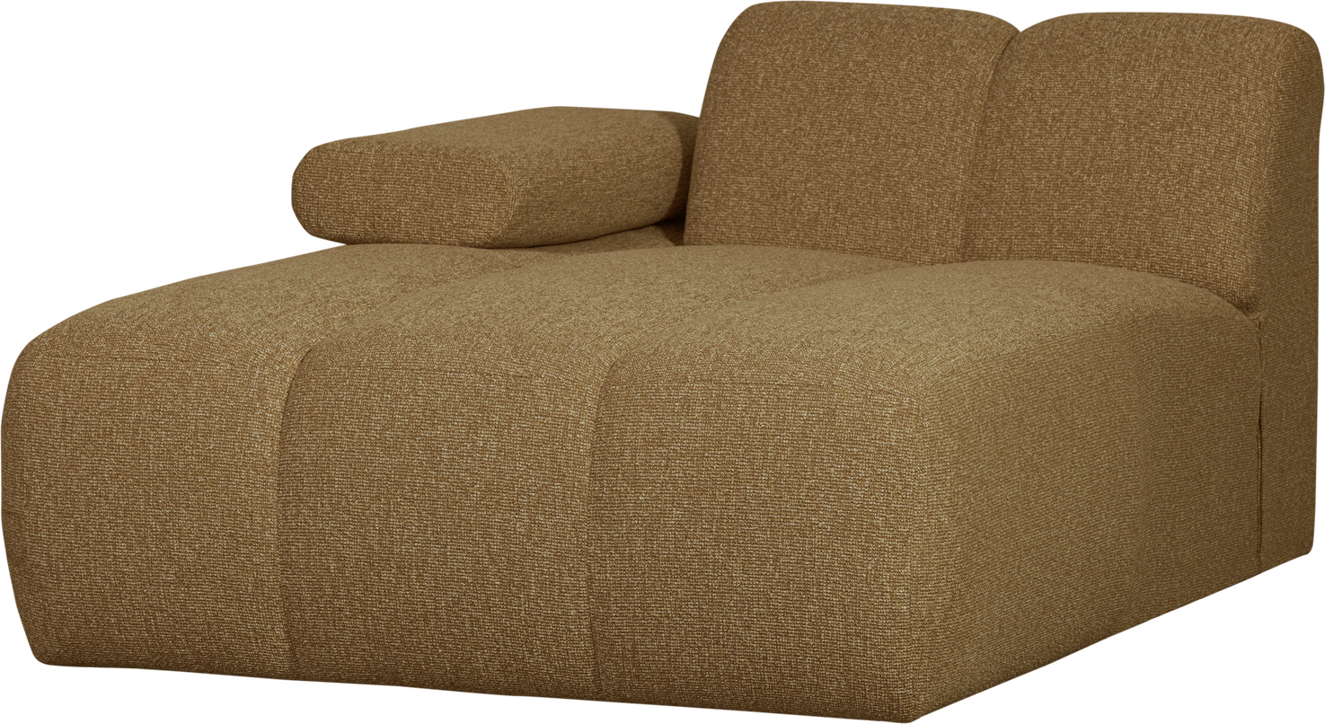 Modulsofa Woood Mojo Chaiselong Venstre  Gul Brun Melange Bouclé  100  Polyester  Fast Struktur  Egnet Til Intensiv Brug