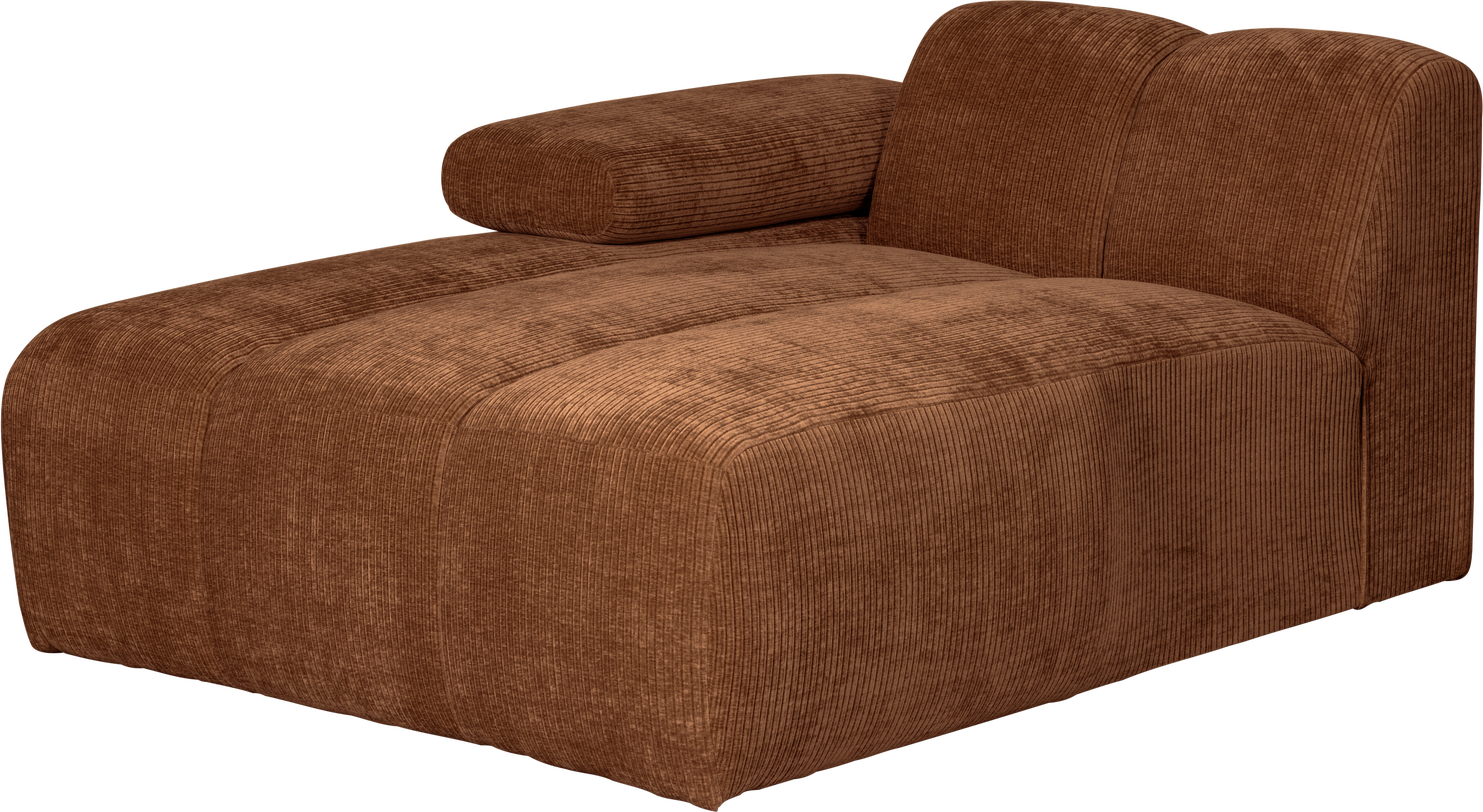Modulsofa Woood Mojo   Venstrevendt Chaiselong  Rustbrun Ribstof 100  Polyester  Justerbare Armlæn  Slidstærk Martindale 80 000